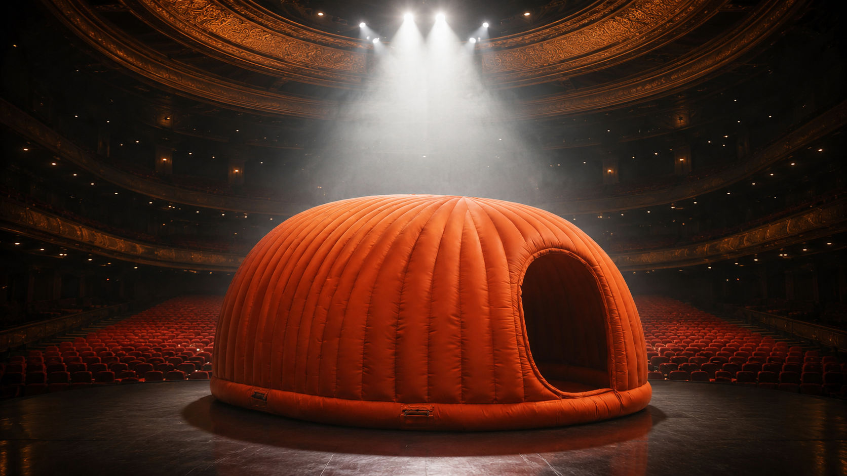 Snug Yoga heated yoga class — orange dome pod